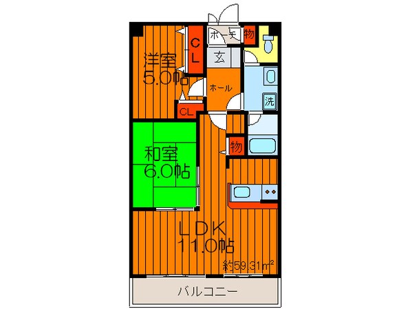 ニューハイツ花水木の物件間取画像